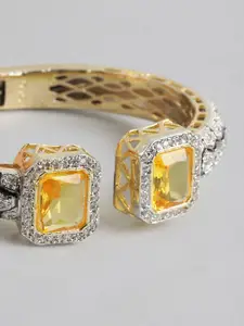 Anouk American Diamond Gold-Plated Bangle-Style Bracelet