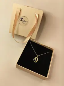 RaasRani Women Gold-Plated Heart Shaped Pendants with Chains