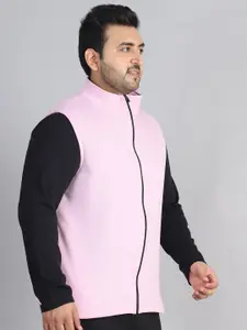 Moonaa Fashion Men Plus Size Solid Mock Collar Gilet Jacket