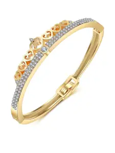 SZN Cubic Zirconia  Crown Gold Plated Bangle Style Bracelet