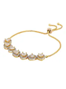 Voylla Women Brass American Diamond Gold-Plated Charm Bracelet