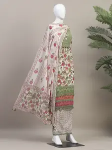 Biba Floral Printed Pure Cotton Unstitched Dress Material