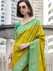DEVATITHI Mustard Badhni Silk Saree