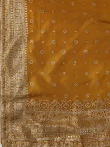 Meena Bazaar Floral Woven Design Zari Work Art Silk Unstitched Dress Material