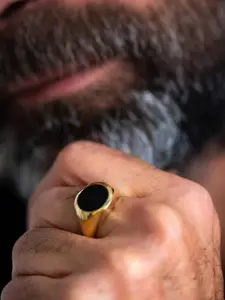 NEERAJYOTI Men Brass Artificial Stones Finger Ring