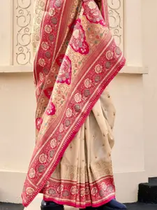 DEVATITHI Cream BanarsiSilk Saree