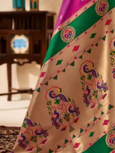 DEVATITHI Magenta Soft Paithani Saree