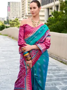 DEVATITHI Teal Soft Silk Saree