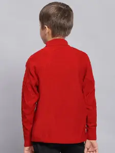 Monte Carlo Boys Cable Knit Print High Neck Pullover