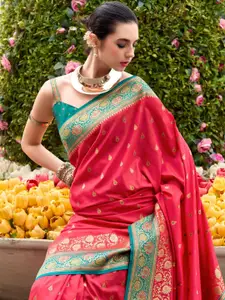 DEVATITHI Ethnic Motifs Zari Banarasi Saree