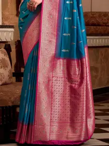 DEVATITHI Blue Soft Silk Saree