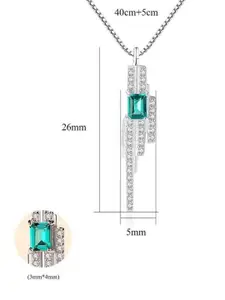 Bling Queen Silver-Plated Cubic Zirconia Studded Pendant Chain