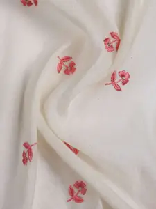 Meena Bazaar Floral Embroidered Thread Work Unstitched Dress Material