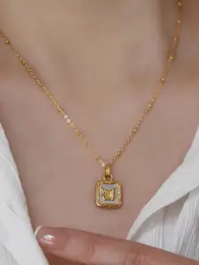 SZN Gold-Plated Square-Charm Pendant