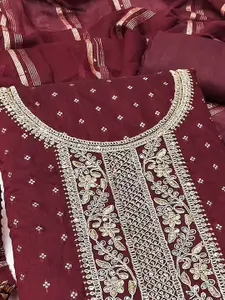 Peachmode Floral Embroidered Sequinned Unstitched Dress Material