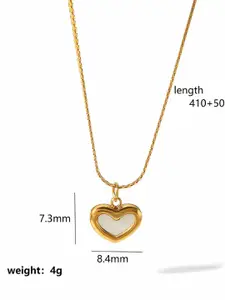 SZN Stone-Studded Heart-Charm Pendant With Chain