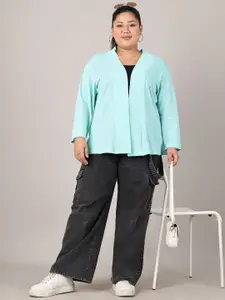 Moonaa Fashion V-Neck Open Front Cotton Shrug