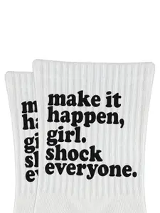 MARLIT Men Typographic Printed Cotton Above Ankle Socks