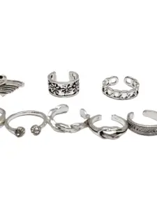 OOMPH Set Of 13 Textured Toe Ring
