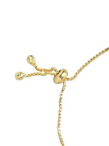 DressBerry Women Brass American Diamond Gold-Plated Wraparound Bracelet