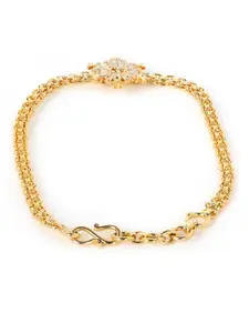 DressBerry Women Brass American Diamond Gold-Plated Wraparound Bracelet