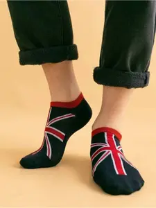 MJE Men Pack Of 5 Patterned Cotton Ankle Length Socks