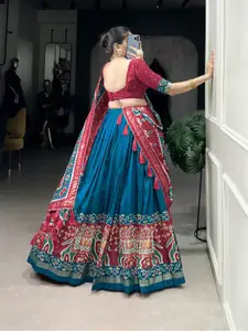 LOOKNBOOK ART Printed Ready to Wear Lehenga & Unstitched Blouse With Dupatta