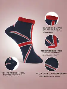 MJE Men Pack Of 5 Flag Patterned Ankle Length Socks