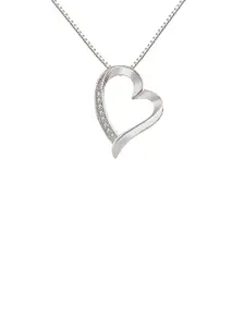 Bling Queen Silver-Plated Heart Shaped Pendants with Chains