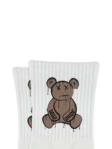 MARLIT Men Typographic Printed Cotton Above Ankle  Socks