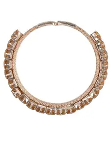 Anouk Women Brass American Diamond Enamelled Rose Gold-Plated Bangle-Style Bracelet