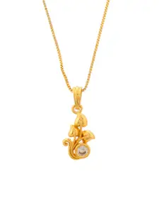 DIVASTRI Gold-Plated Floral Pendants with Chains