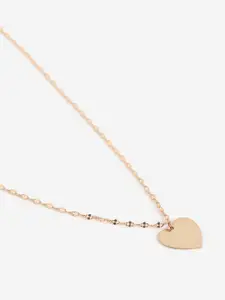 DressBerry 18kt Rose Gold Plated Heart Pendant and Chain