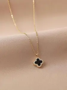 SUBHAGALANKAR Gold-Plated Stone Studded Pendant With Chain