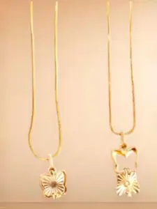 SUBHAGALANKAR Gold-Plated 7 In 1 Butterfly Pendant With Chain