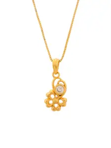 DIVASTRI Gold-Plated Floral Pendants with Chains
