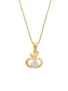 DIVASTRI Women Gold-Plated Peacock Shaped Pendants with Chains