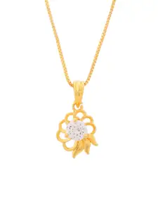 DIVASTRI Gold-Plated Floral Pendants with Chains