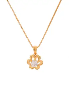 DIVASTRI Women Elegant Stone Studded Pendant With Chain