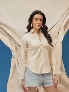 all about you Slim Fit Vertical Striped Opaque Comfort Cotton Casual Shirt