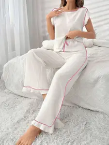 DressBerry Women Solid Top Pyjamas Night suit