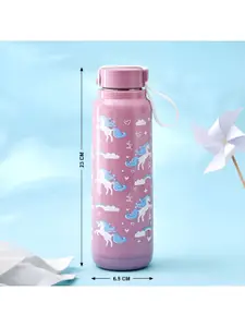 Home Centre Purple & Blue Single Stainless Steel Printed Water Bottle 750ML