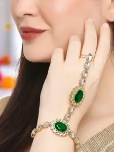 OOMPH Women Kundan Handcrafted Ring Bracelet