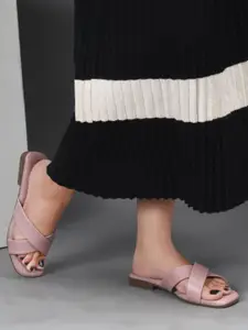 JodyHub Printed Open Toe Flats