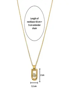 AQUASTREET 18K Gold Plated Waterproof Titanium Steel Anti Tarnish Pendant Necklace