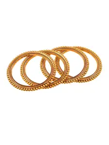 Silvermerc Designs Set Of 4 Gold-Plated Gold-Colored Bangles