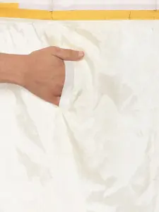 Sethukrishna Men Yellow & White Shirt with Dhoti Pant