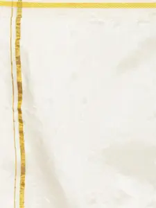 Sethukrishna Men Blue And White Shirt With Zari Border Veshti Dhoti Pant