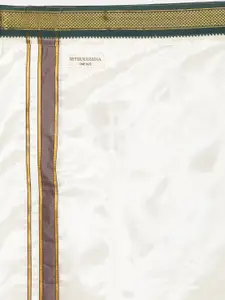 Sethukrishna Men Peach-Coloured & White Shirt with Dhoti Pants