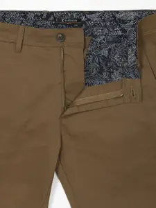 V Dot Men Brown Slim Fit Trouser